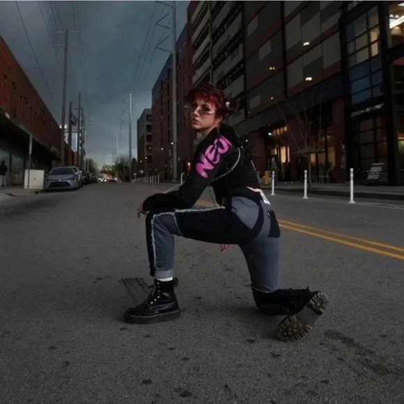 The Ragged Priest Black Denim Raw Hem Straight Leg Jeans Size 26 - Picture 7 of 13